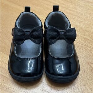 Stride Rite Black Patent Mary Jane Shoes with Sparkle Bow